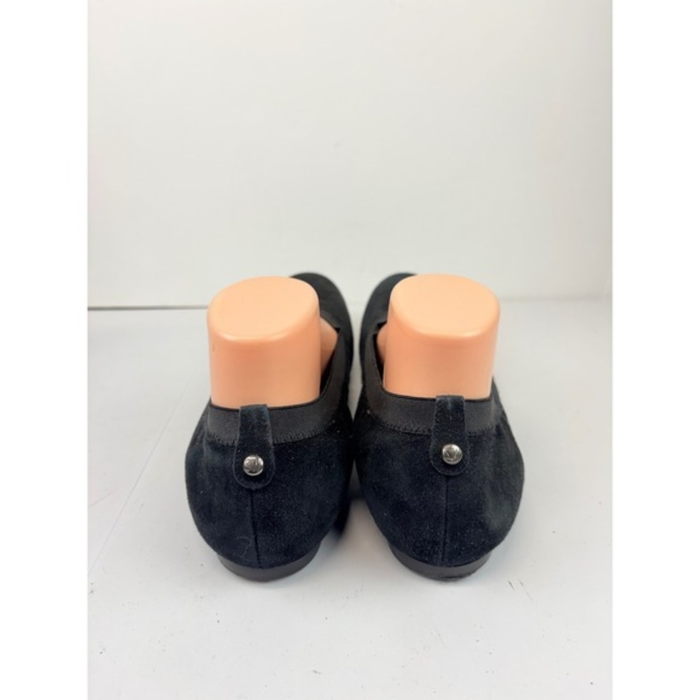 Stuart Weitzman Ballet Flats Women 9 Black Suede Elastic Round Toe Slip On Shoes - Picture 4 of 8